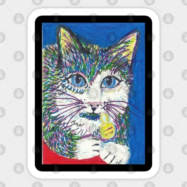 colorful cat Sticker by SamsArtworks